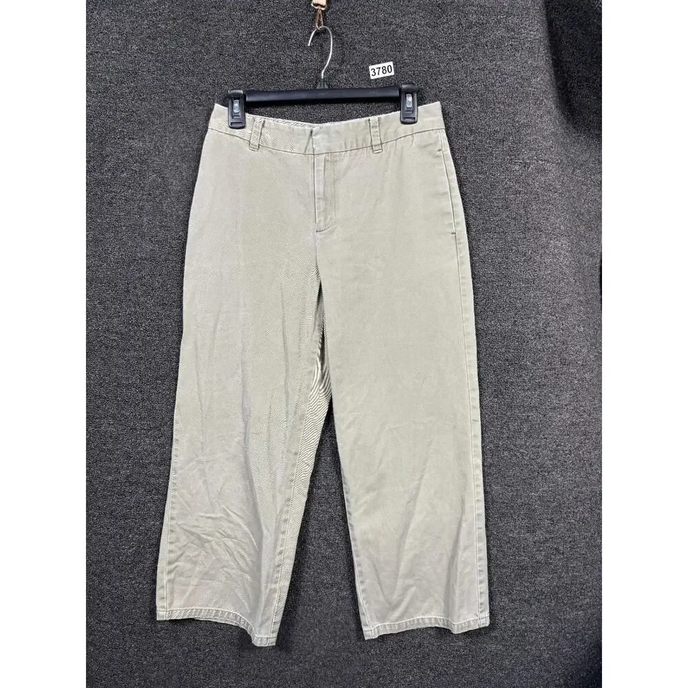 Gap Capri Pants Womens Size 6 Beige Straight Leg Stretch High Rise